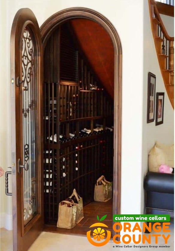 Glass Custom Wine Cellar Door Designed by a Master Builder in Orange County