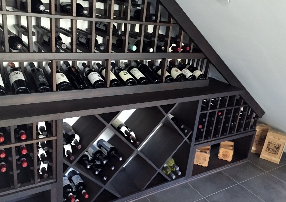 Residential Custom Wine Cellar Under the Stairs Designed by a Trusted Builder in Orange County