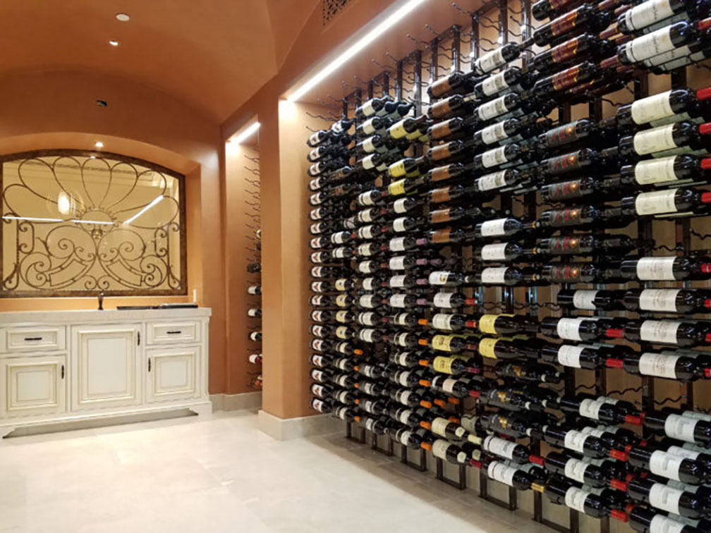 Sleek Residential Custom Wine Cellar Completed by an Orange County Expert