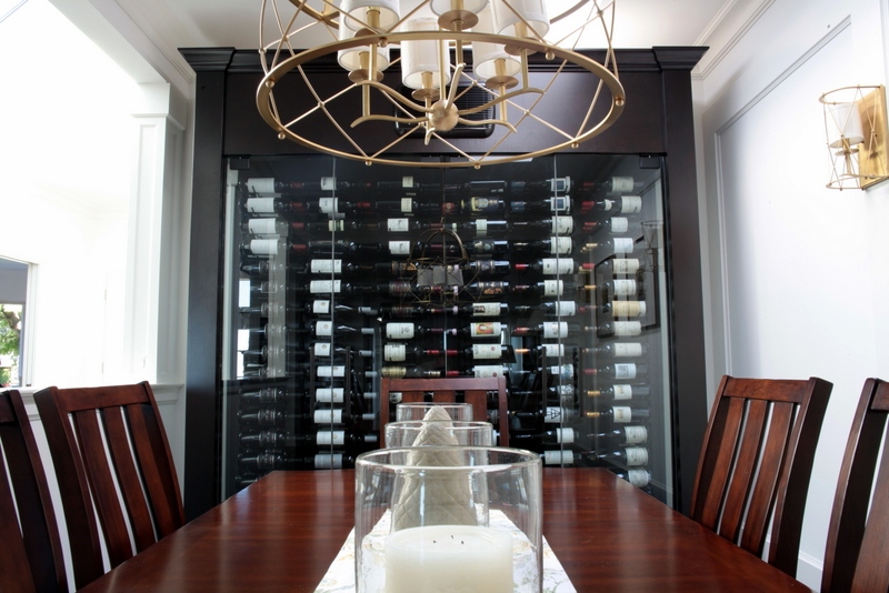 Custom Wine Cellar Cabinet with VintageView Wine Racks Completed by an Orange County Builder