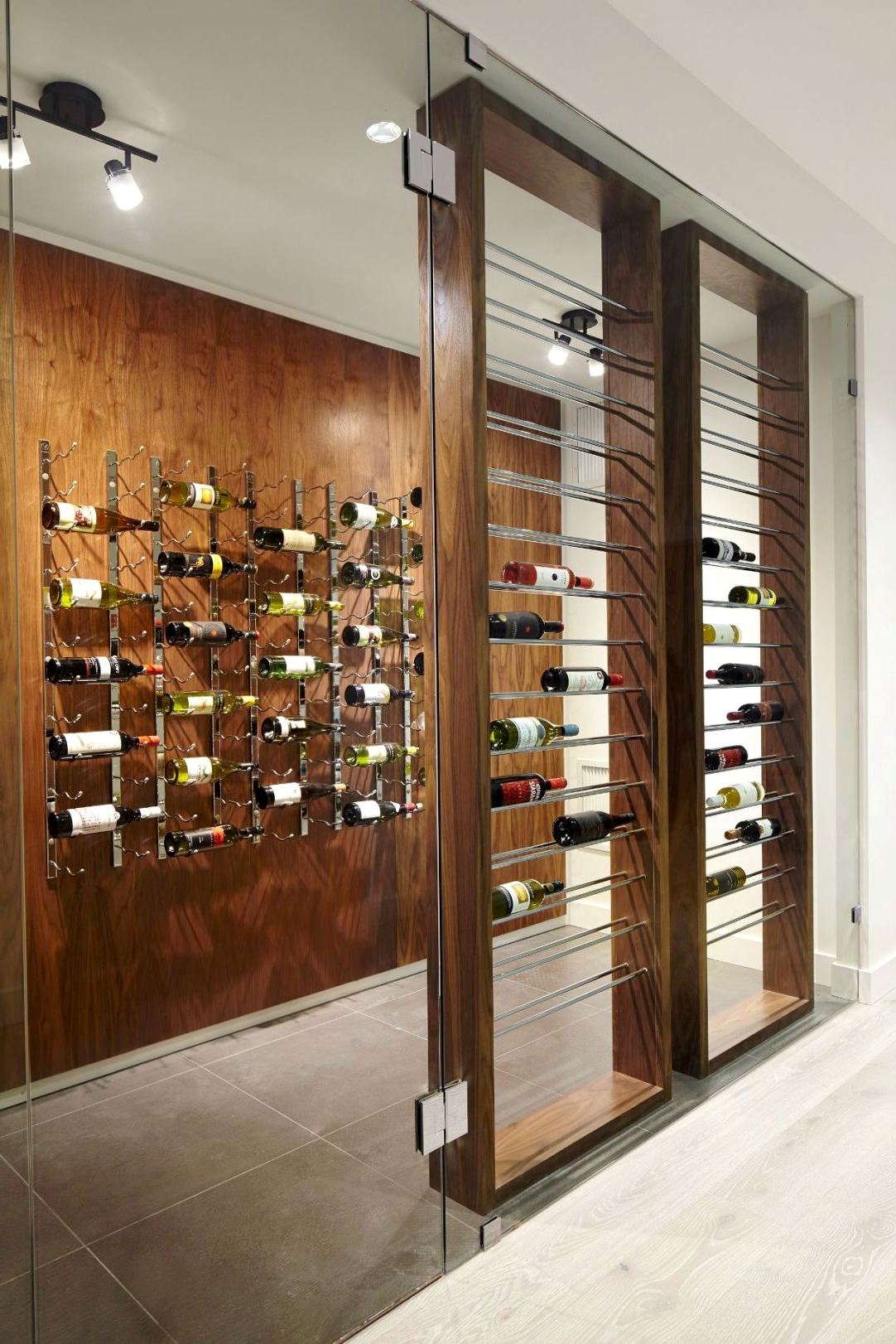Customized Wine Rack Design Created by an Orange County Builder for a Residential Property 