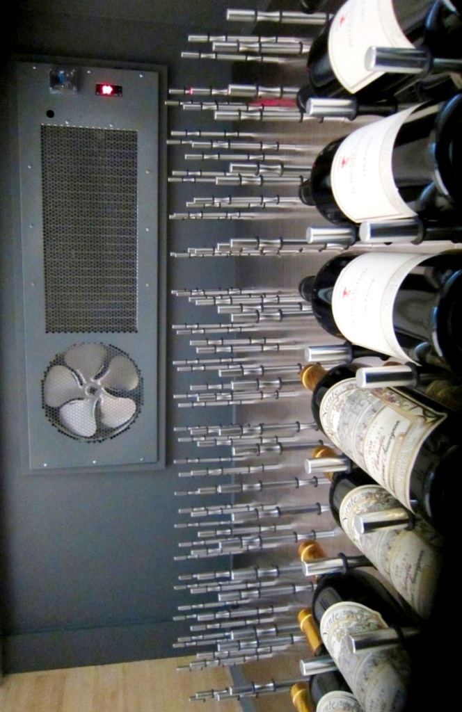 Wall-Mount Split Wine Cellar Cooling System Installed by Orange County Master Builders