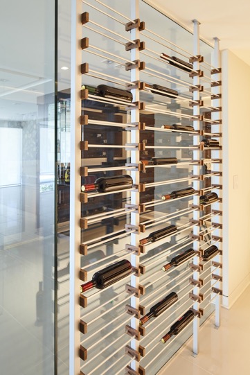 Label Forward Millesime Wine-Racks Installed in a Custom Wine Cellar in Orange County