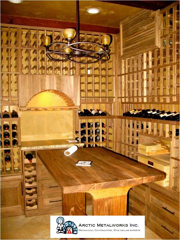 Residential Custom Wine Cellar Design and Refrigeration Installation Project Completed by Orange County Master Builders