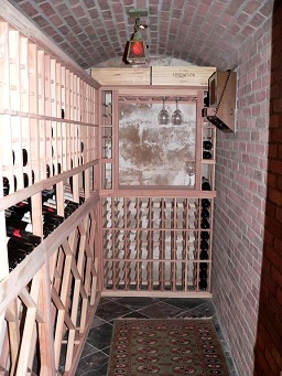 Residential Custom Cellar Installed with a WhisperKOOL XLT Wine Cooling Unit Orange County
