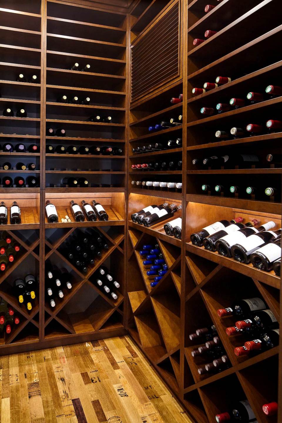 Classic Custom Wine Cellar Racks and Wine Barrel Flooring Installed by Orange County Master Builders 