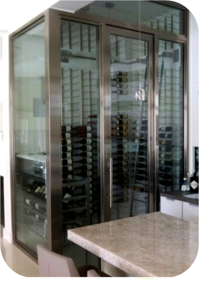 Contemporary Custom Wine Cellar Orange County