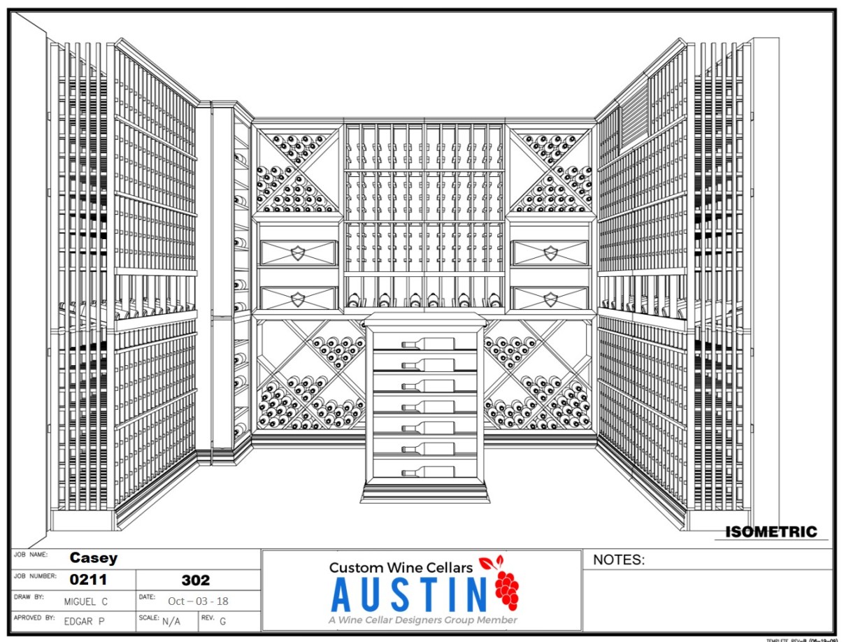 Custom Wine-Cellars Orange County California Custom Wine-Racks 3D Drawing