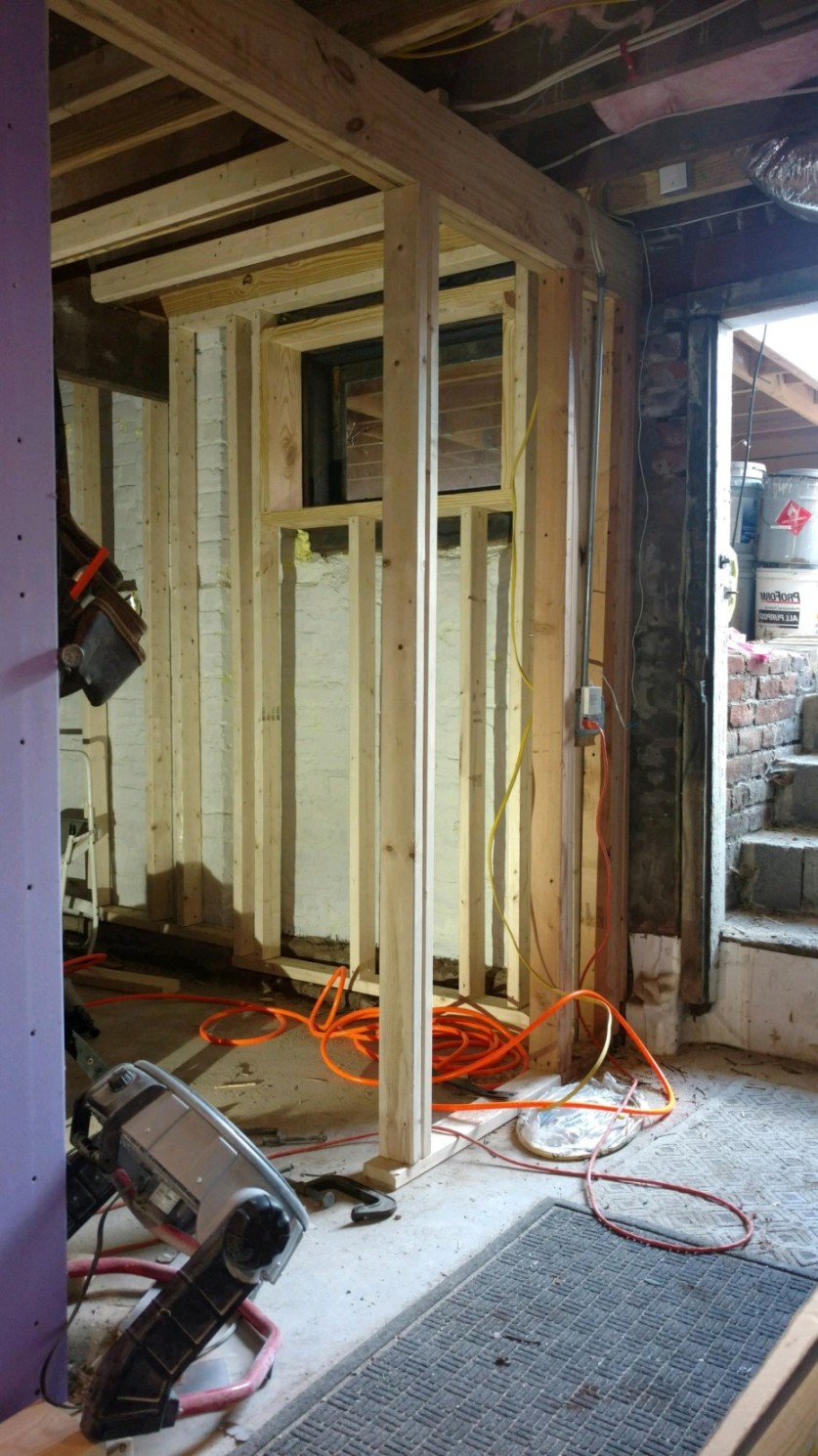 Framing of the Room Before the Residential Custom Wine Cellar Construction in Orange County Began