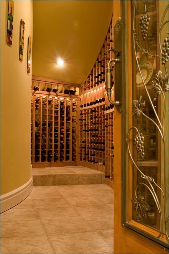 Residential Custom Wine Cellar Design Created by Orange County Master Builders for a Homeowner