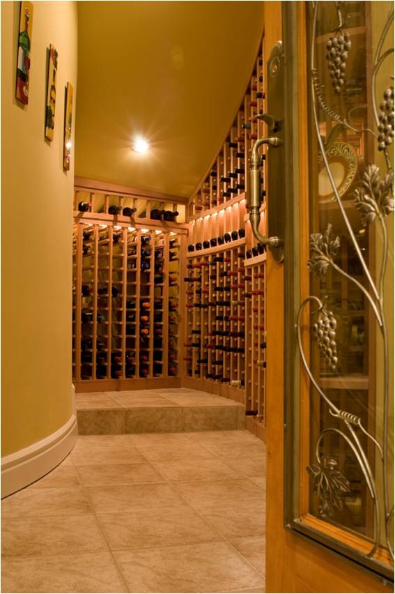 Residential Custom Wine Cellar Design Created by Orange County Master Builders for a Homeowner