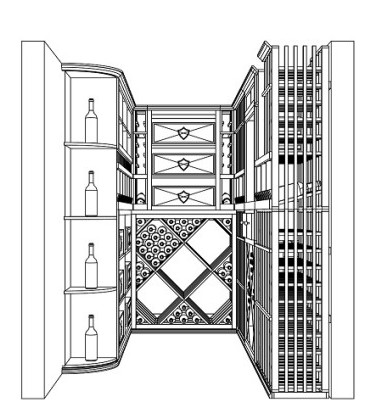 Residential Wine Cellar Design 3D Drawing Created by Orange County Master Builders