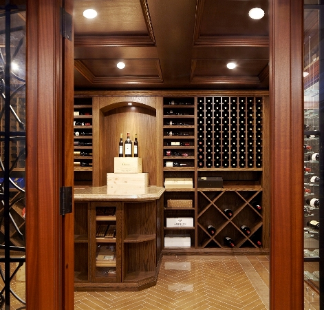 Elegant Residential Wine Cellar Design Created by Orange County Experts