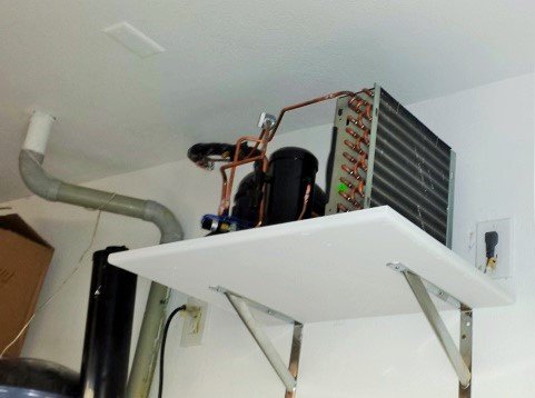 Wine Cellar Cooling System Condenser-Placed-in-the-Garage Orange County wine cellar Project