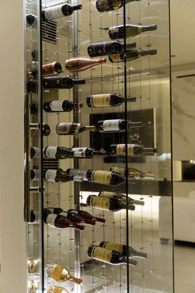 These Contemporary Wine Racks from Cable Wine Systems is an Attention-Grabbing Feature of the Home