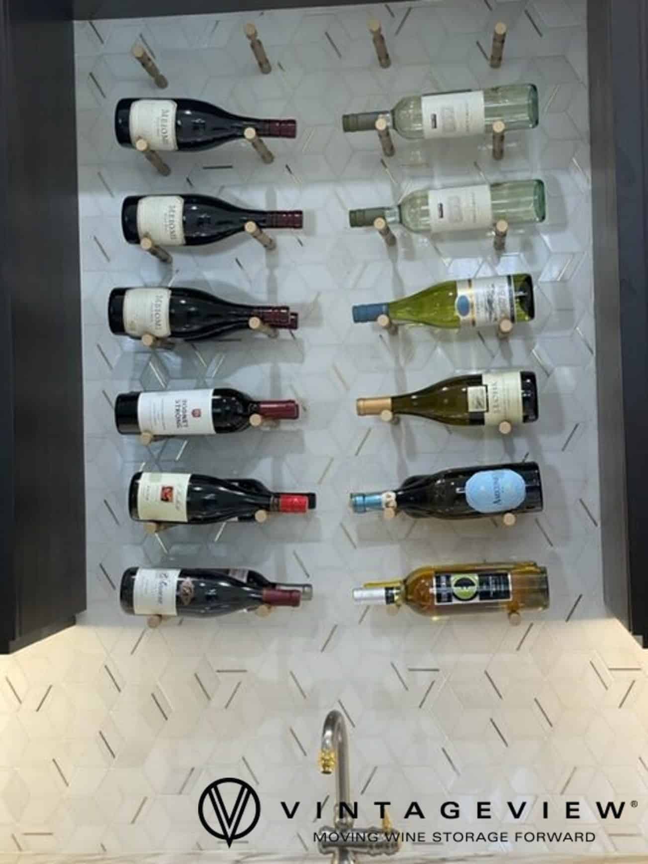 Luxurious Modern Wine Display with VintageView Vino Series Metal Wine Racks