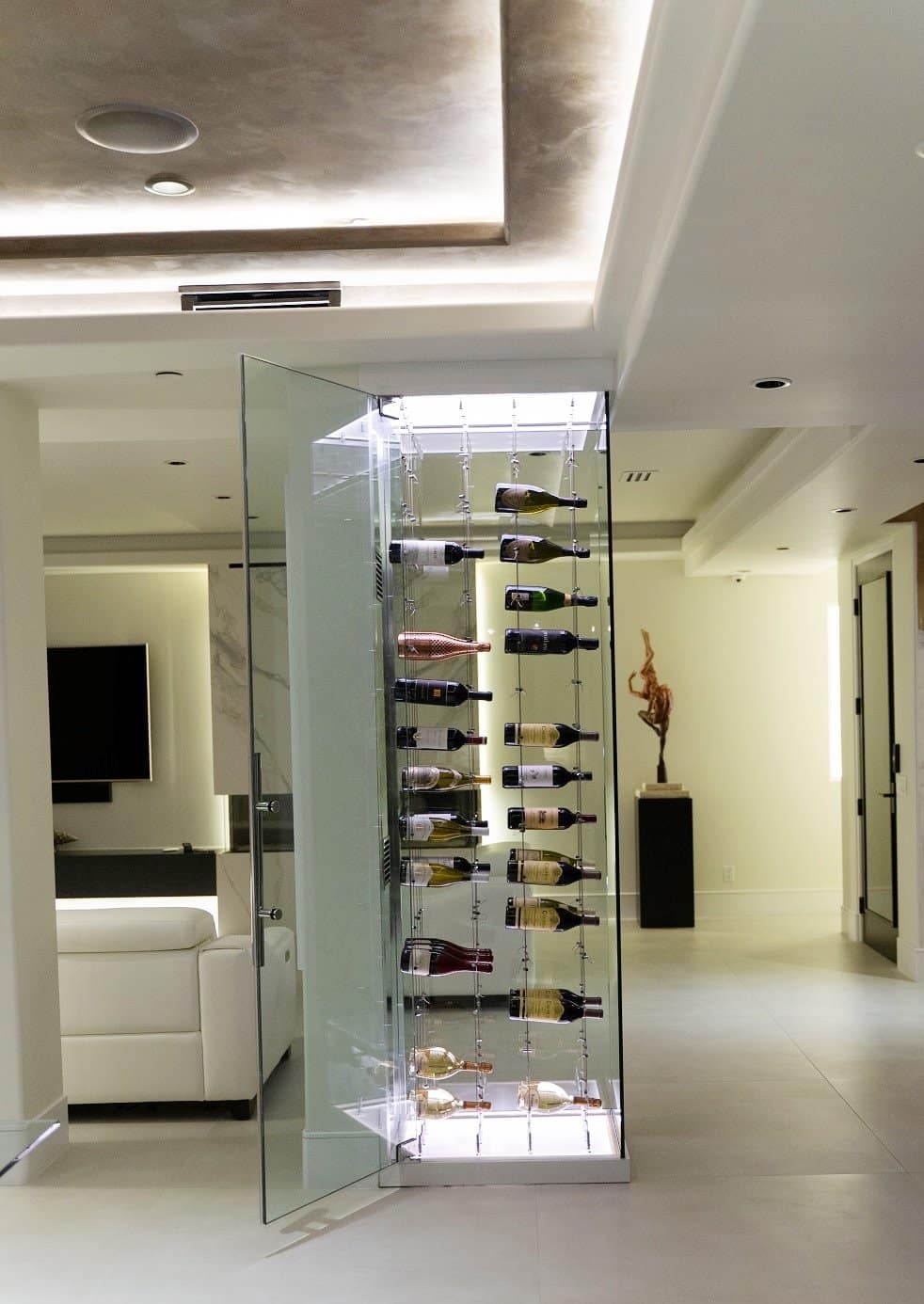 This Glass-Enclosed Wine Display is a Unique Modern Wine Cellar Idea Worth Copying