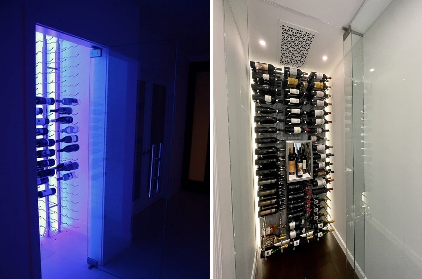 Striking Contemporary Custom Wine Cellars Built in a Small Space