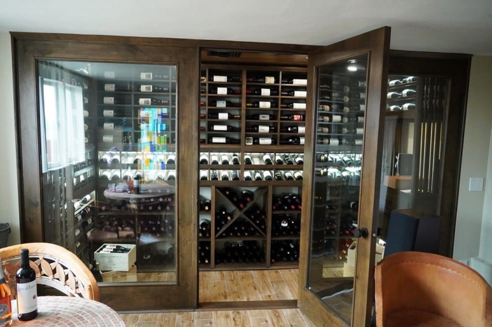 Home Wine Cellar with Wooden Wine Racks