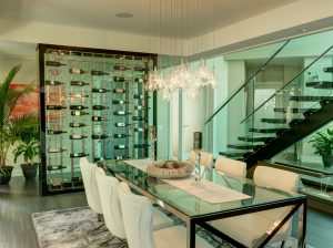 26 - Modern Glass Framed Wine Cellar Orange County