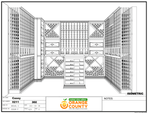 01 - Wine Cellar Designs Example 3D Drawing Isometric View