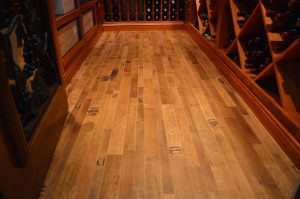 02 - Reclaimed Wine Barrel Flooring Construction Unique Designs California Orange County Custom Wine Cellar Flooring