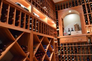 09 - Orange County Project Refrigerated Wine Cellar WhisperKool Wine Cellar Refrigeration Units Label Forward Wine Bottle Display Wooden Wine Racks with label forward wine bottle display